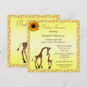 Niedliche Mama & Baby Giraffe Neutral Baby Dusche Einladung (Vorne/Hinten)