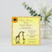 Niedliche Mama & Baby Giraffe Neutral Baby Dusche Einladung (Stehend Vorderseite)