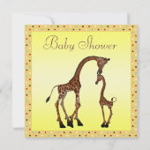 Niedliche Mama & Baby Giraffe Neutral Baby Dusche Einladung (Rückseite)
