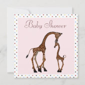 Niedliche Mama & Baby Giraffe Pink Babydusche Einladung (Rückseite)