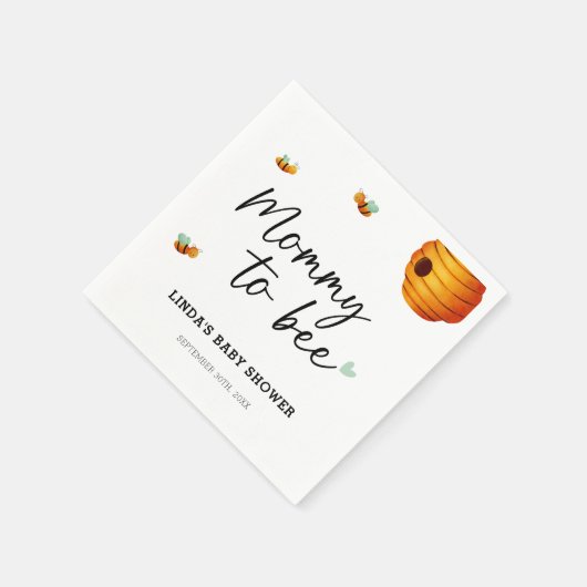 Niedliche Mama-Babydusche Serviette (Ecke)