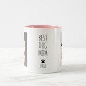 Niedliche Mama Bester Hund Rosa Weißer handgeschri Zweifarbige Tasse (Mittel)