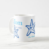 Niedliche Mama Blue Starfish Beachy Kaffee Tasse (Vorderseite Links)