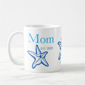 Niedliche Mama Blue Starfish Beachy Kaffee Tasse (Links)