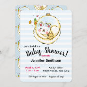 Niedliche Mama Cat and Kittens Baby Shower Einladu Einladung (Vorne/Hinten)