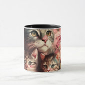 Niedliche Mama Cat und Kittens Feminine Tasse (Zentrum)