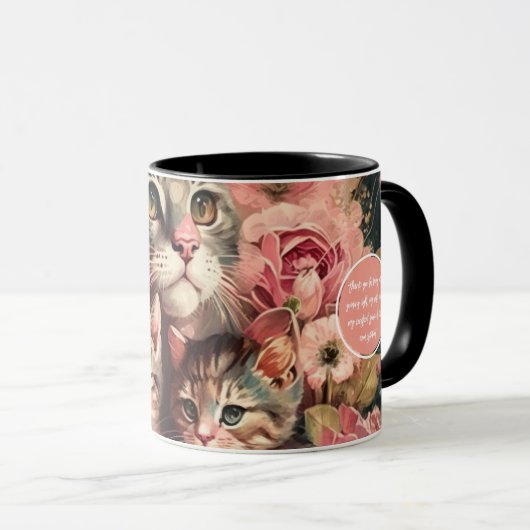 Niedliche Mama Cat und Kittens Feminine Tasse (VorderseiteRechts)