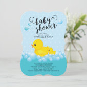 Niedliche Mama Duck & Baby Dusche Einladung (Stehend Vorderseite)