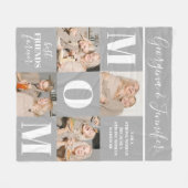 Niedliche Mama FotoCollage Grau Fleecedecke (Vorderseite (Horizontal))