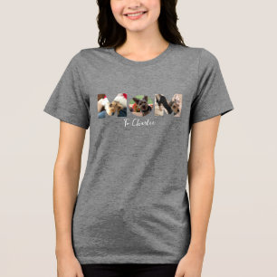 Niedliche MAMA FotoCollage, Haustier Hund, Persona Tri-Blend Shirt
