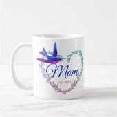 Niedliche Mama Herz Hummingbird Lila Blue Kaffee T Kaffeetasse (Links)