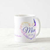 Niedliche Mama Herz Hummingbird Lila Pink Tasse (VorderseiteRechts)