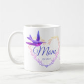 Niedliche Mama Herz Hummingbird Lila Pink Tasse (Links)