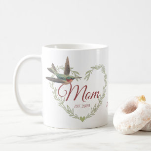 Niedliche Mama Herz Hummingbird Tasse Grüner Kaffe
