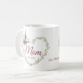 Niedliche Mama Herz Hummingbird Tasse Grüner Kaffe (Vorderseite Links)