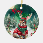 Niedliche MAMA Kaninchen Weihnachten Weihnachtsnam Keramik Ornament (Vorne)