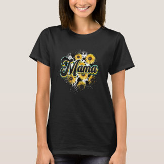 Niedliche Mama Kuh druckt Sonnenblumen Muttertag T-Shirt