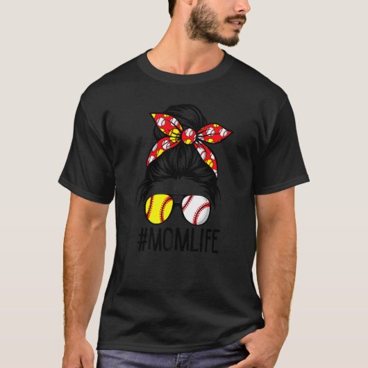 Niedliche Mama Leben Softball Volleyball Mütter Ta T-Shirt (Vorderseite)
