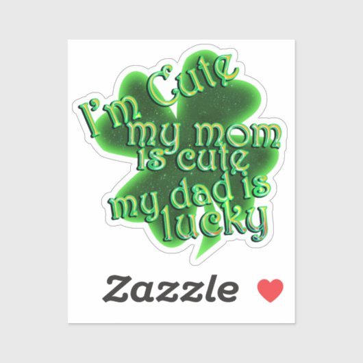 Niedliche Mama Lucky Vater St. Patrick's Day Aufkleber (Blatt)