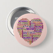 Niedliche Mama Muttertag Wort Kunst Herz Button (Vorne & Hinten)