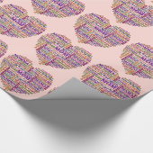Niedliche Mama Muttertag Wort Kunst Herz Geschenkpapier (Ecke)