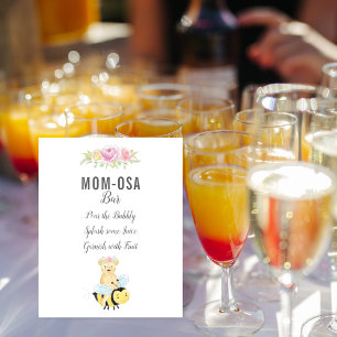Niedliche Mama-osa Bar Girl Teddy Bear Babydusche Poster
