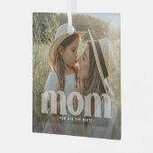 Niedliche Mama-Overlay-Foto Ornament Aus Glas (Vorderseite links)