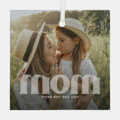 Niedliche Mama-Overlay-Foto Ornament Aus Glas (Rückseite)