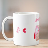 Niedliche Mama Owls Personalisiert Rosa Kaffeetasse