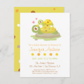 Niedliche Mama-Schildkröte und KinderBaby-Dusche Einladung (Vorne/Hinten)