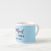 Niedliche Mama Shark and Baby Shark Tasse (Vorderseite Rechts)