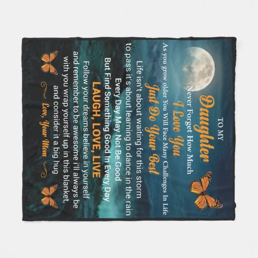 niedliche Mama-Tochter-Stimmung Fleecedecke (Vorderseite (Horizontal))