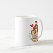 Niedliche Mama und Baby Cartoon Tasse Muttertag (VorderseiteRechts)