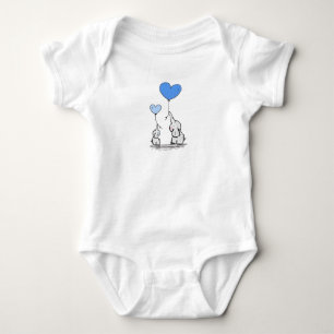 Niedliche Mama- und Baby-Elefanten Baby One Piece Strampler