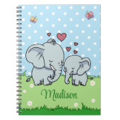 Niedliche Mama und Baby Elephant, Personalisiert Notizblock (Vorderseite)
