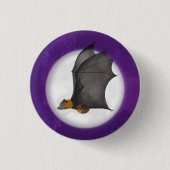Niedliche Mama und Baby Fledermaus rund Abzeichen Button (Vorderseite)