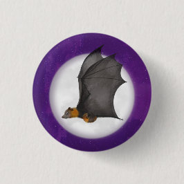 Niedliche Mama und Baby Fledermaus rund Abzeichen Button