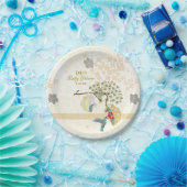 Niedliche Mama und Baby Floral Hummingbird Pappteller (Party)