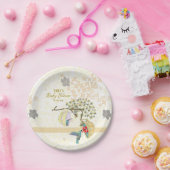 Niedliche Mama und Baby Floral Hummingbird Pappteller (Party)