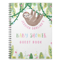 Niedliche Mama und Baby Sloth Gästebuch Notizblock