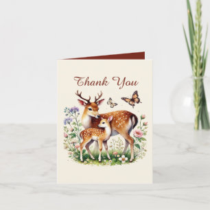 Niedliche Mama und Hirsche hinzufügen Dankeskarte