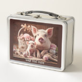 Niedliche Mama und Kinderschweine Metall Brotdose (Vorderseite)