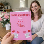 Niedliche Mama Valentinstag Elefanten Feiertagskarte