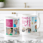 Niedliche Mama von Boys Foto Collage Kaffeetasse