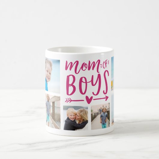 Niedliche Mama von Boys Foto Collage Kaffeetasse (Mittel)