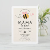 Niedliche Mama zu rosa Babydusche Einladung (Stehend Vorderseite)