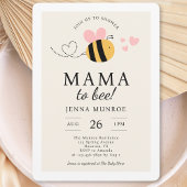 Niedliche Mama zu rosa Babydusche Einladung