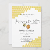 Niedliche Mami to be Honeycomb Babydusche Einladung (Vorderseite)