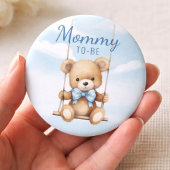 Niedliche Mami to be Teddy Bear Baby Showknopf Button