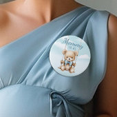 Niedliche Mami to be Teddy Bear Baby Showknopf Button